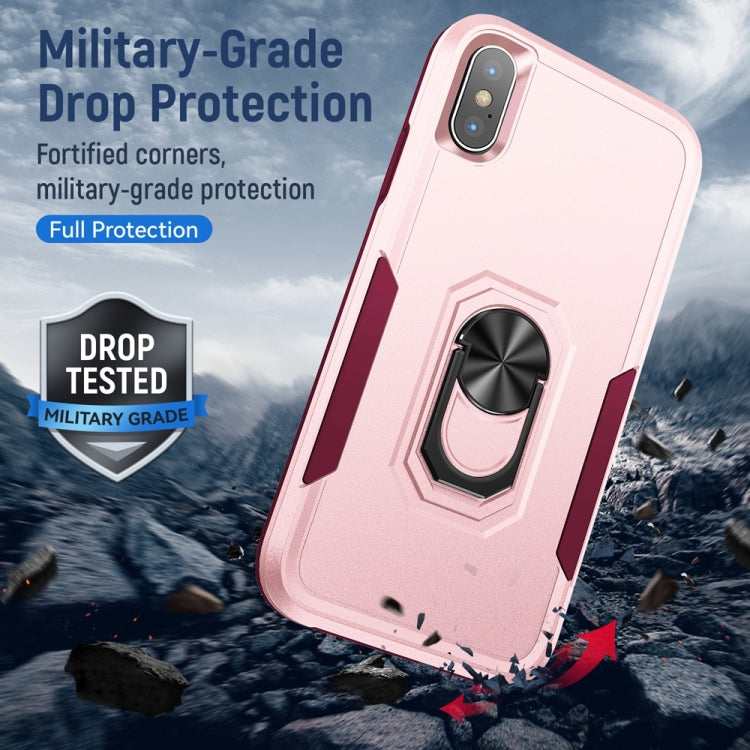 For iPhone XS Max Ring Kickstand Heavy Duty Shockproof Phone Case