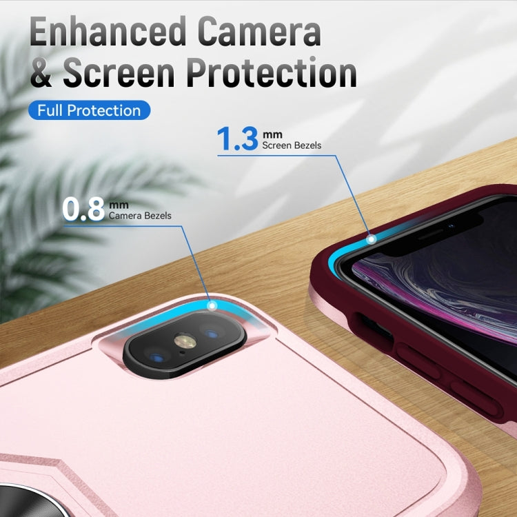 For iPhone XS Max Ring Kickstand Heavy Duty Shockproof Phone Case