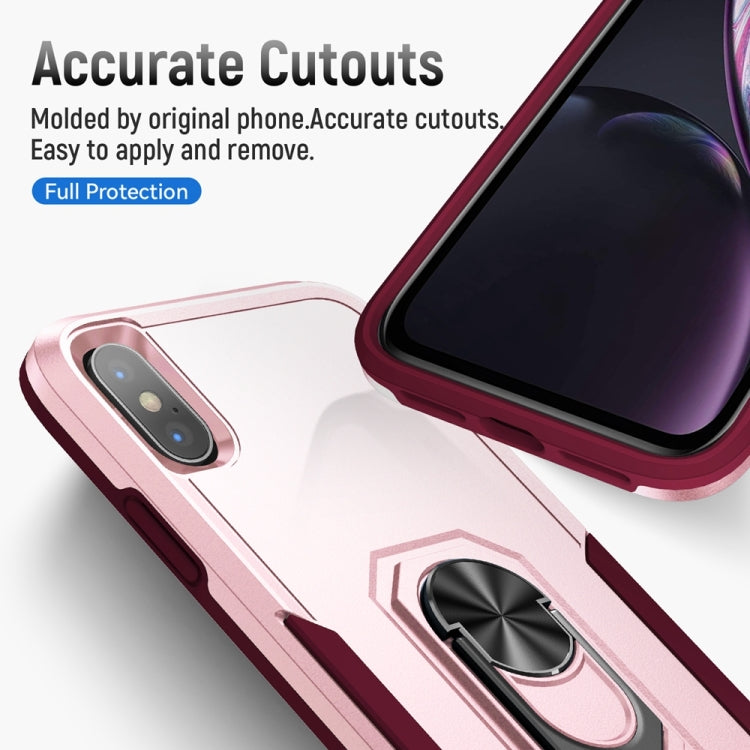 For iPhone XS Max Ring Kickstand Heavy Duty Shockproof Phone Case