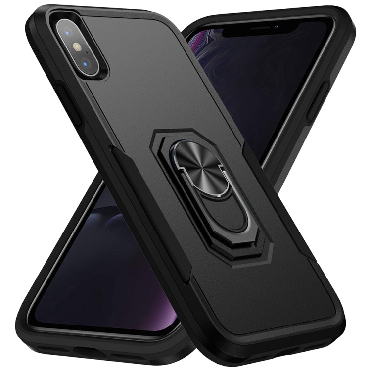 For iPhone XS Max Ring Kickstand Heavy Duty Shockproof Phone Case