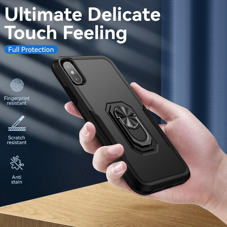 For iPhone XS Max Ring Kickstand Heavy Duty Shockproof Phone Case