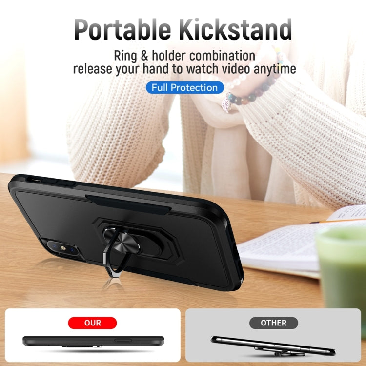For iPhone XS Max Ring Kickstand Heavy Duty Shockproof Phone Case