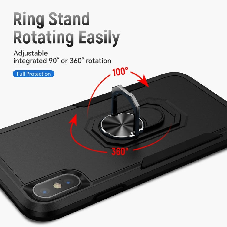 For iPhone XS Max Ring Kickstand Heavy Duty Shockproof Phone Case