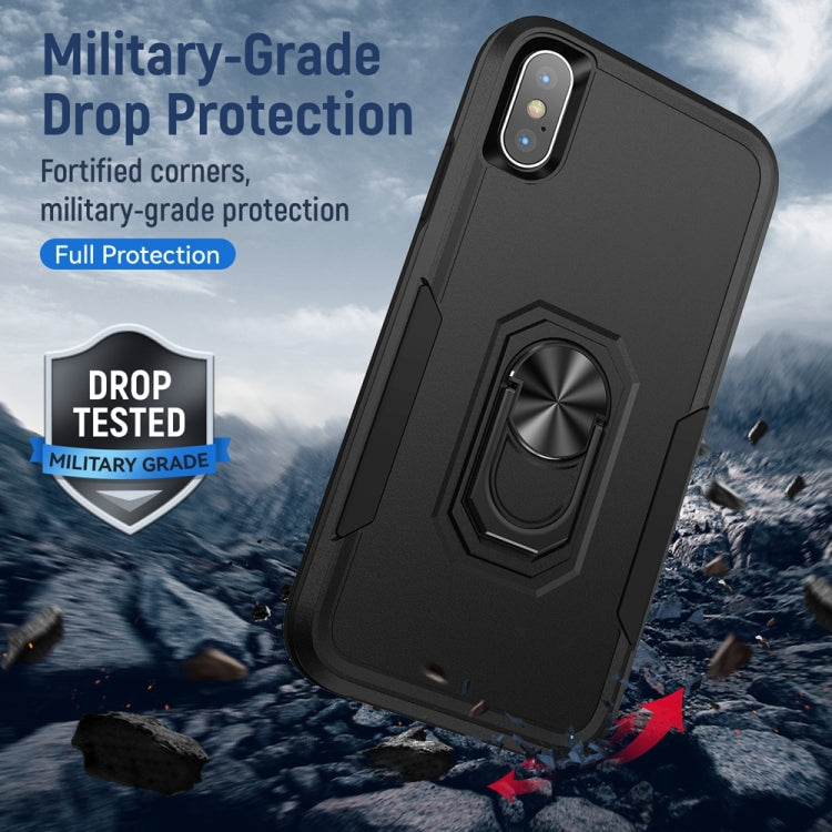 For iPhone XS Max Ring Kickstand Heavy Duty Shockproof Phone Case