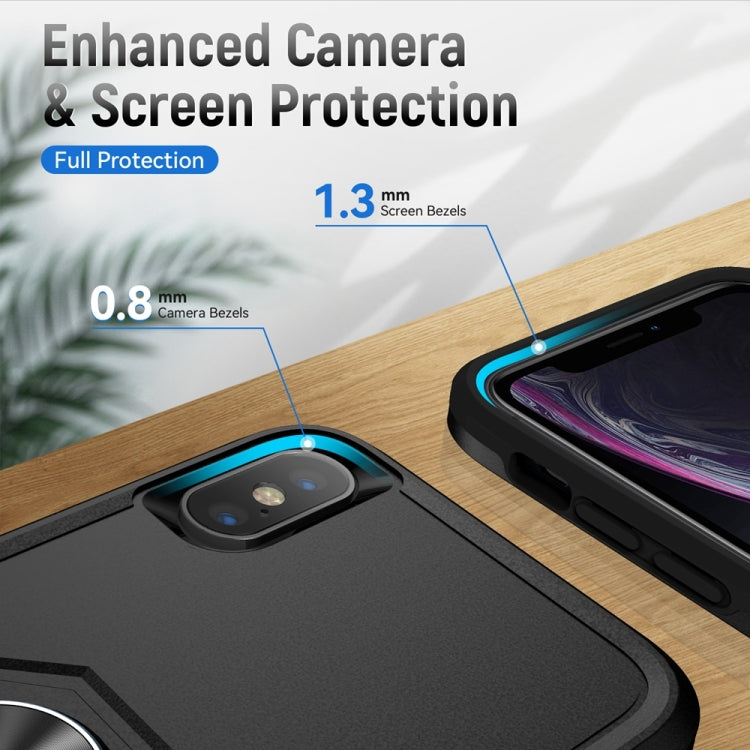 For iPhone XS Max Ring Kickstand Heavy Duty Shockproof Phone Case