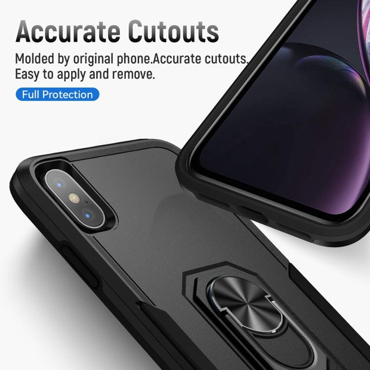 For iPhone XS Max Ring Kickstand Heavy Duty Shockproof Phone Case