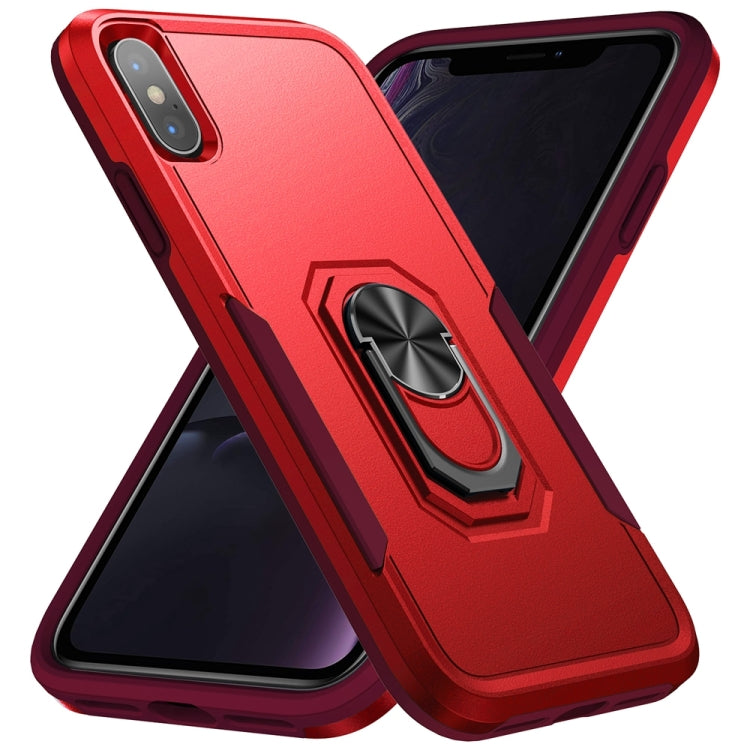 For iPhone XS Max Ring Kickstand Heavy Duty Shockproof Phone Case