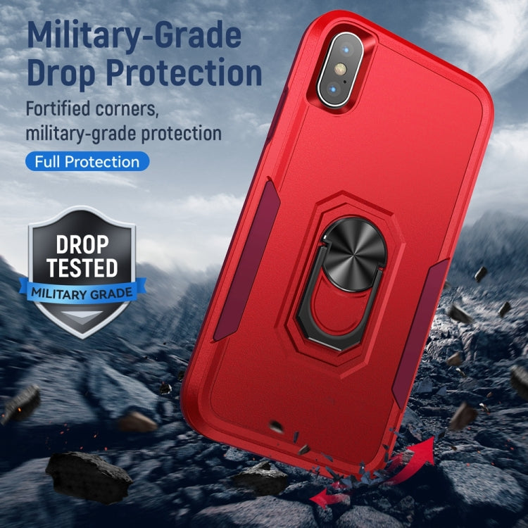 For iPhone XS Max Ring Kickstand Heavy Duty Shockproof Phone Case