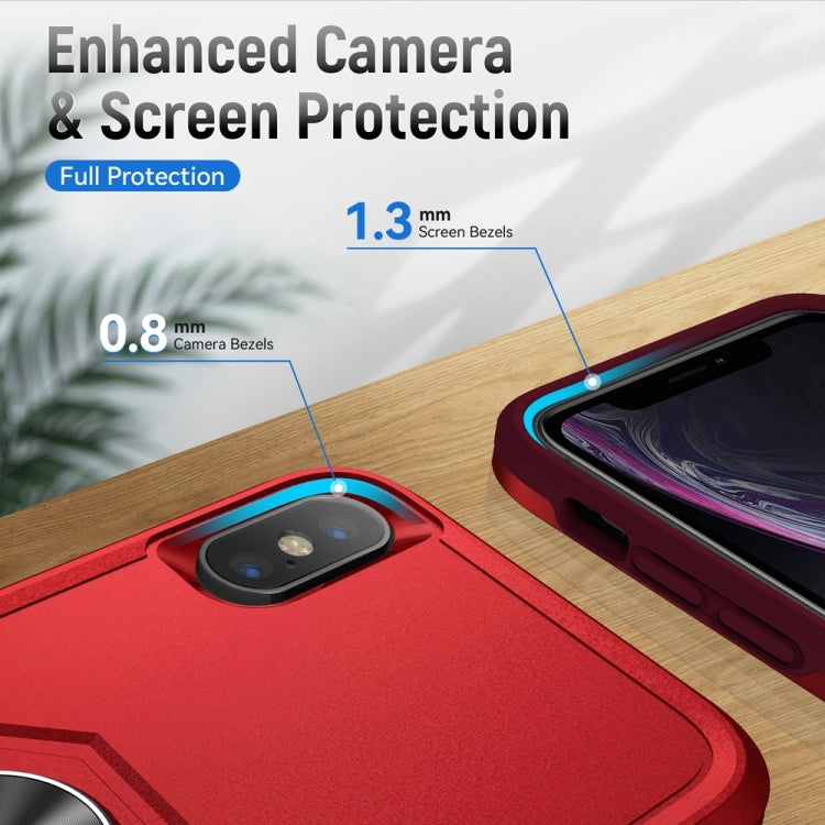 For iPhone XS Max Ring Kickstand Heavy Duty Shockproof Phone Case