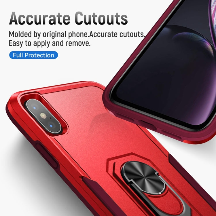 For iPhone XS Max Ring Kickstand Heavy Duty Shockproof Phone Case