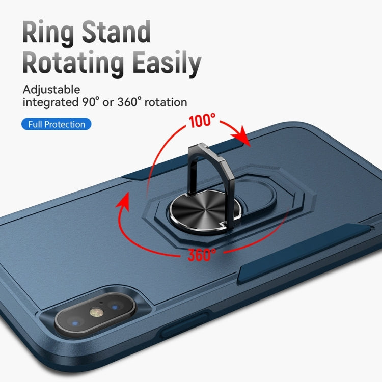 For iPhone XS Max Ring Kickstand Heavy Duty Shockproof Phone Case