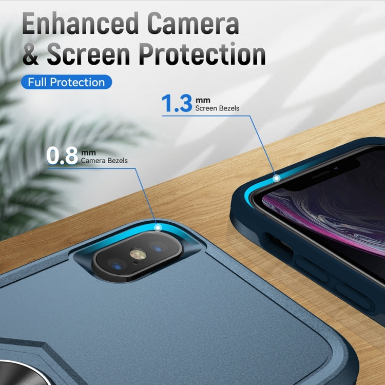 For iPhone XS Max Ring Kickstand Heavy Duty Shockproof Phone Case