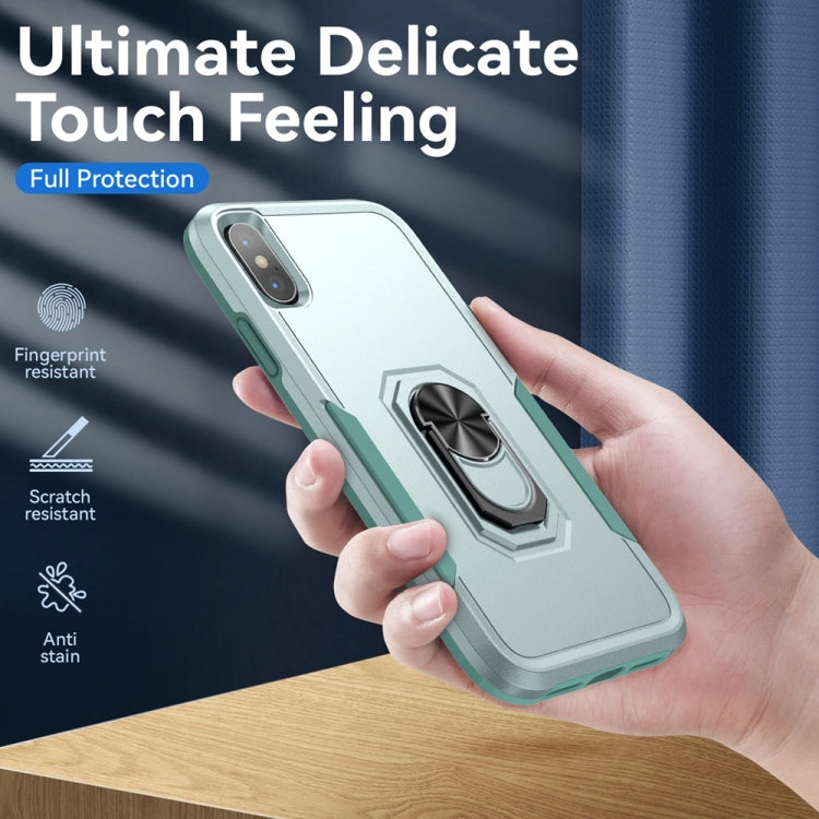 For iPhone XS Max Ring Kickstand Heavy Duty Shockproof Phone Case