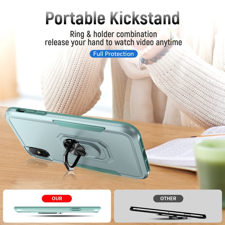 For iPhone XS Max Ring Kickstand Heavy Duty Shockproof Phone Case