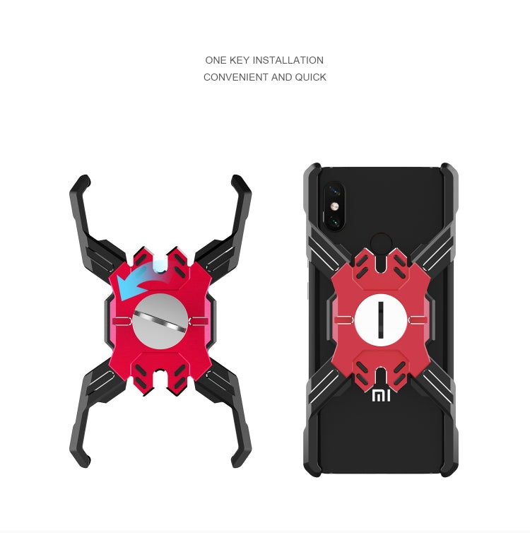 For Xiaomi Mi 8 Hero Series Anti-fall Wear-resistant Metal Protective Case with Bracket