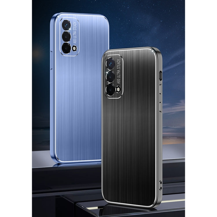 For OPPO A93 Cool Sharp Series Aluminum Plate Brushed Lens All-inclusive Protective Case