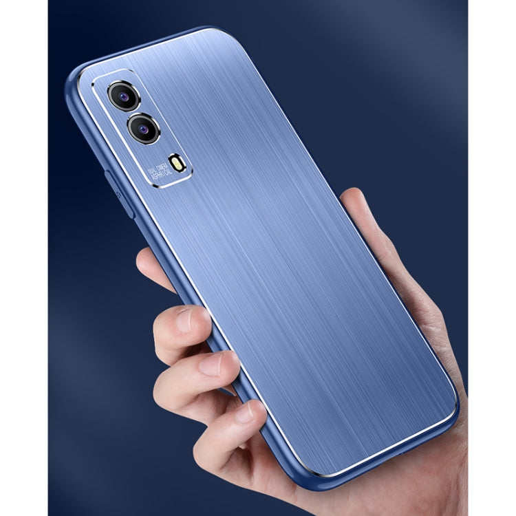 For vivo Y52s Cool Sharp Series Aluminum Plate Brushed Lens All-inclusive Protective Case