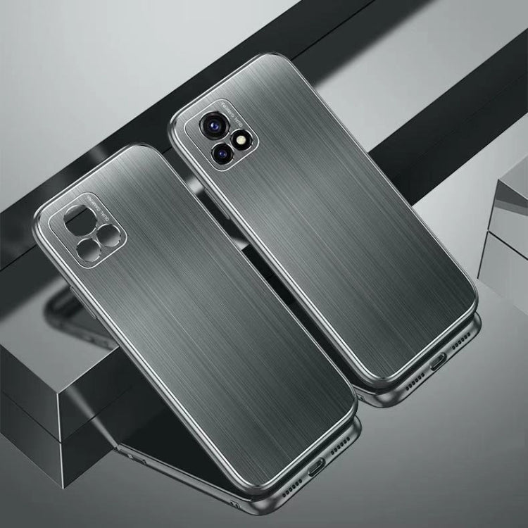 For vivo Y52s Cool Sharp Series Aluminum Plate Brushed Lens All-inclusive Protective Case