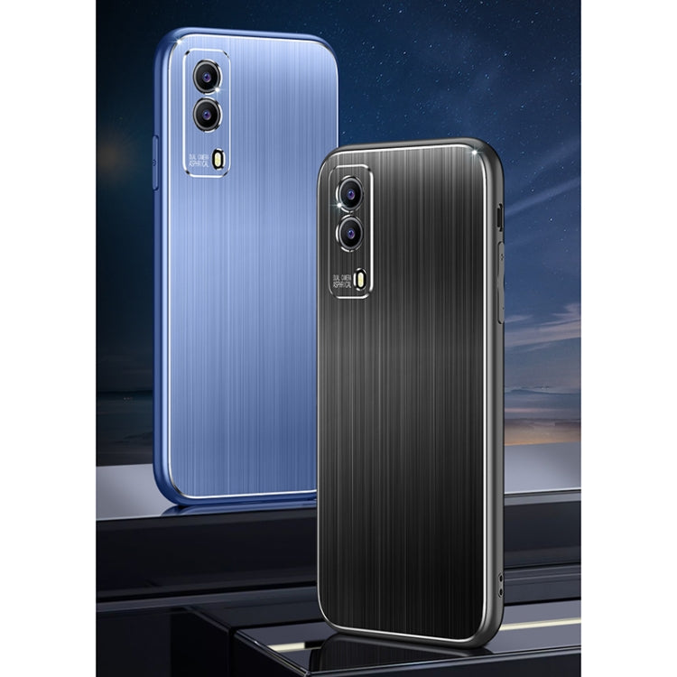 For vivo Y52s Cool Sharp Series Aluminum Plate Brushed Lens All-inclusive Protective Case