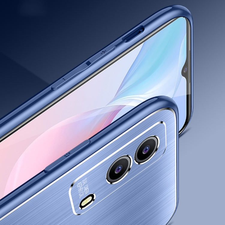 For vivo Y53s Cool Sharp Series Aluminum Plate Brushed Lens All-inclusive Protective Case