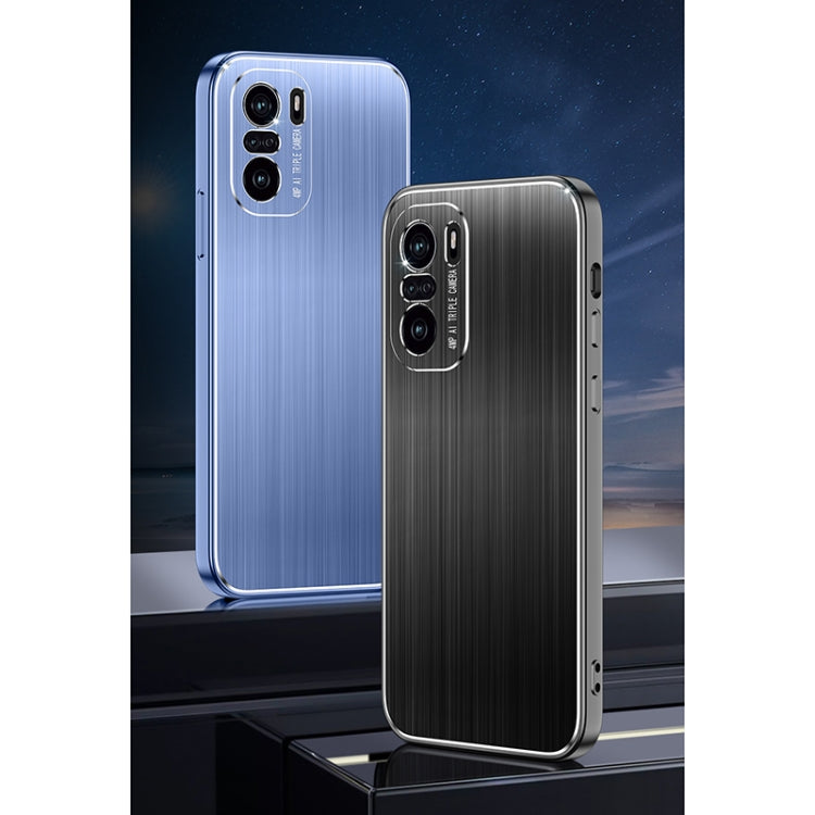 For Xiaomi Redmi K40 / K40 Pro Cool Sharp Series Aluminum Plate Brushed Lens All-inclusive Protective Case