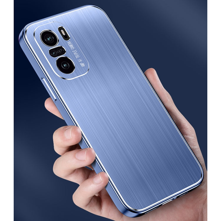 For Xiaomi Redmi K40 / K40 Pro Cool Sharp Series Aluminum Plate Brushed Lens All-inclusive Protective Case