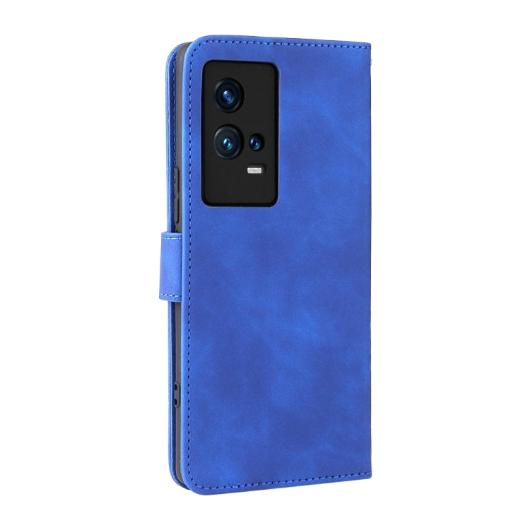 For vivo iQOO 8 Pro Solid Color Skin Feel Magnetic Buckle Horizontal Flip PU Leather Case with Holder & Card Slots & Wallet