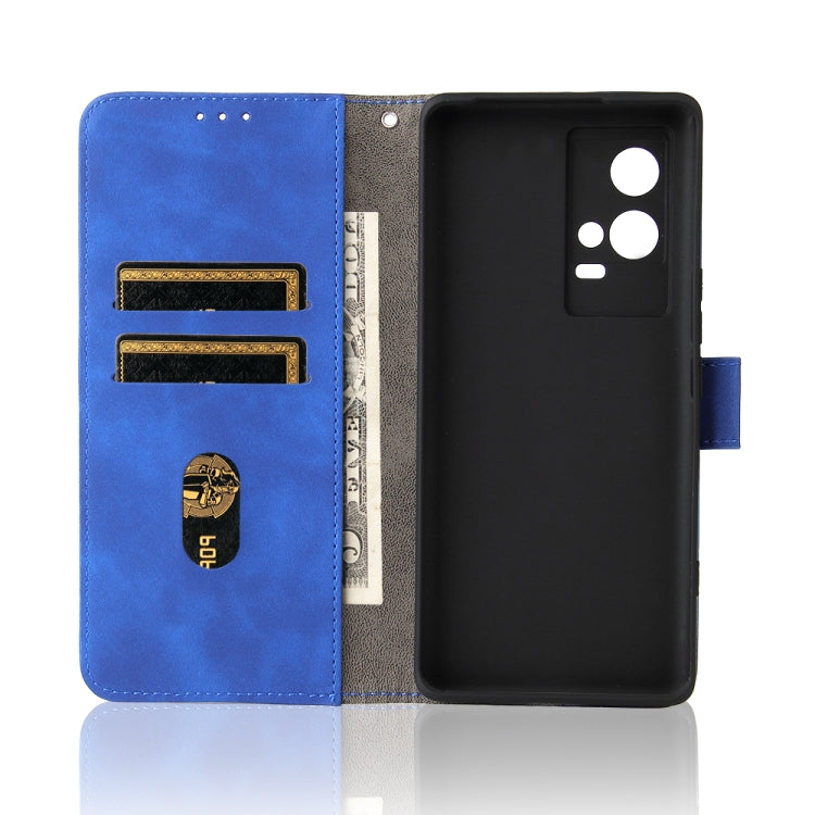 For vivo iQOO 8 Pro Solid Color Skin Feel Magnetic Buckle Horizontal Flip PU Leather Case with Holder & Card Slots & Wallet