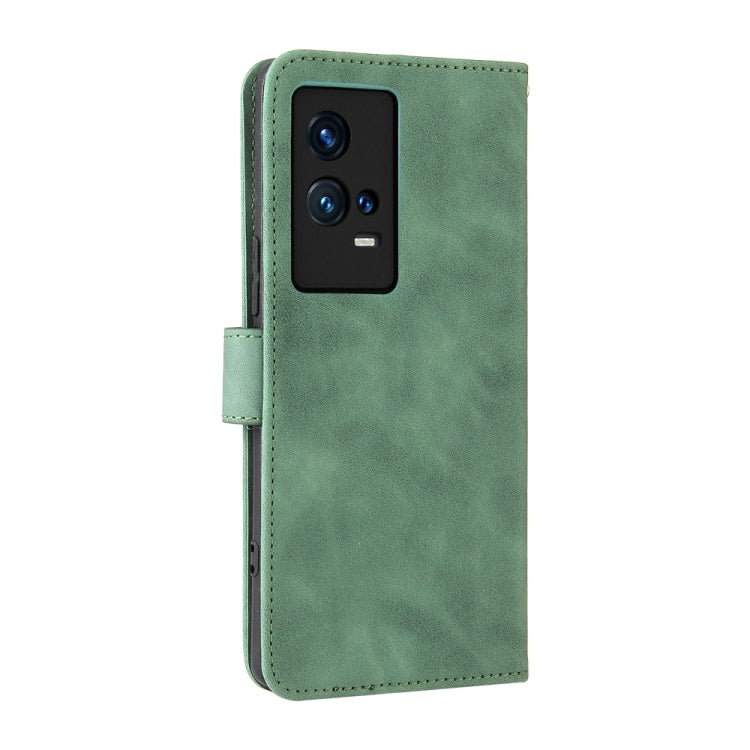 For vivo iQOO 8 Pro Solid Color Skin Feel Magnetic Buckle Horizontal Flip PU Leather Case with Holder & Card Slots & Wallet