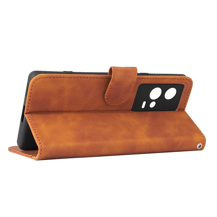 For vivo iQOO 8 Pro Solid Color Skin Feel Magnetic Buckle Horizontal Flip PU Leather Case with Holder & Card Slots & Wallet