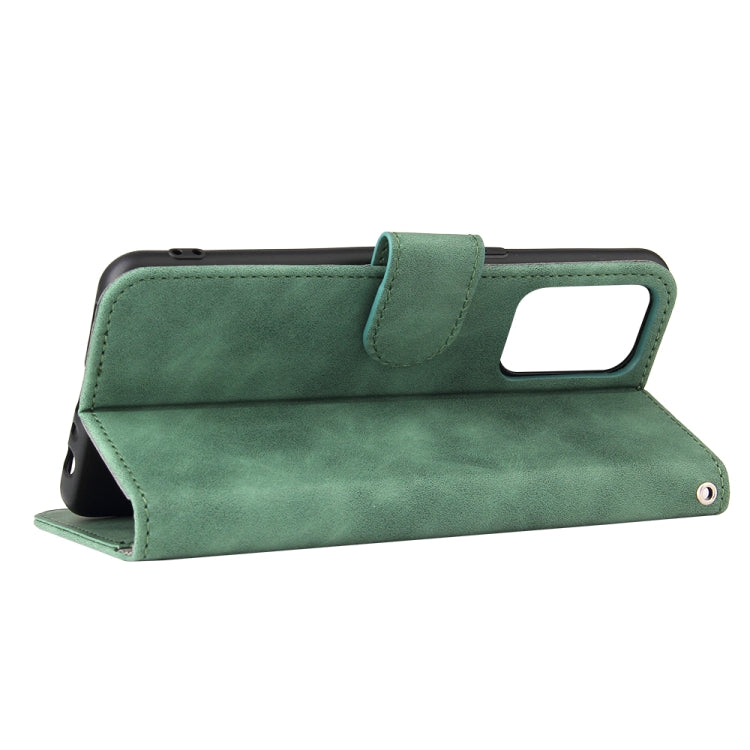 For OPPO Reno6 4G Solid Color Skin Feel Magnetic Buckle Horizontal Flip PU Leather Case with Holder & Card Slots & Wallet