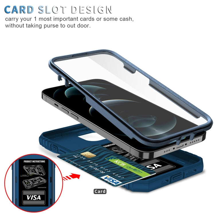 For iPhone 12 / 12 Pro Sliding Camera Cover Design TPU + PC Protective Case with 360 Degree Rotating Holder & Card Slot