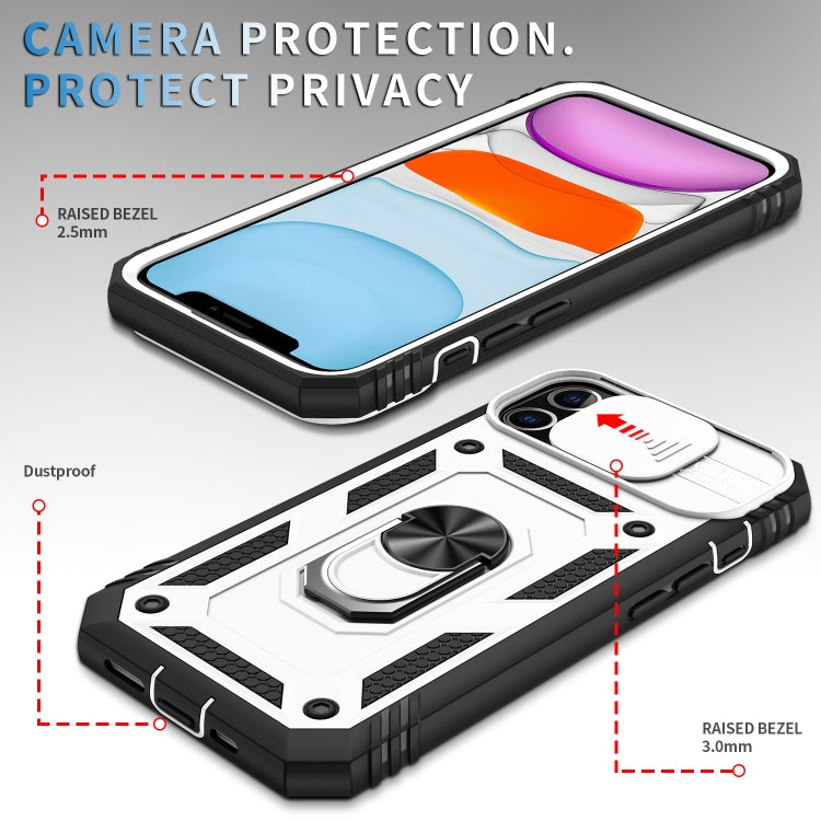 For iPhone 11 Sliding Camera Cover Design TPU + PC Protective Case with 360 Degree Rotating Holder & Card Slot