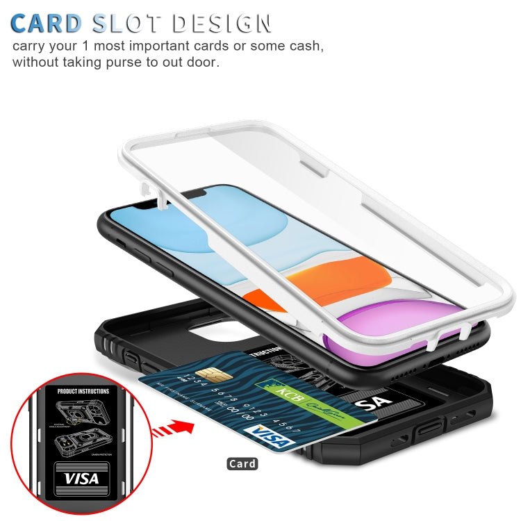 For iPhone 11 Sliding Camera Cover Design TPU + PC Protective Case with 360 Degree Rotating Holder & Card Slot