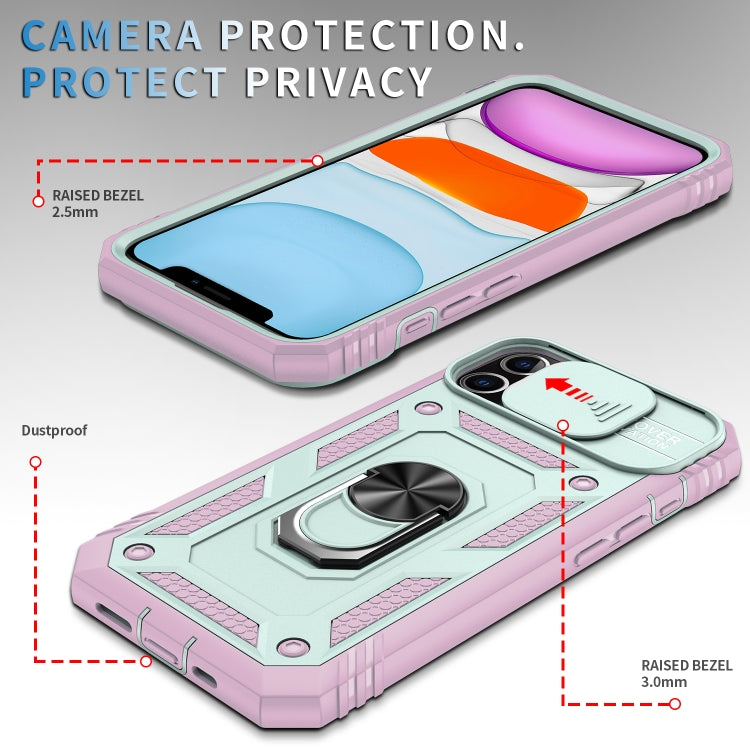 For iPhone 11 Sliding Camera Cover Design TPU + PC Protective Case with 360 Degree Rotating Holder & Card Slot