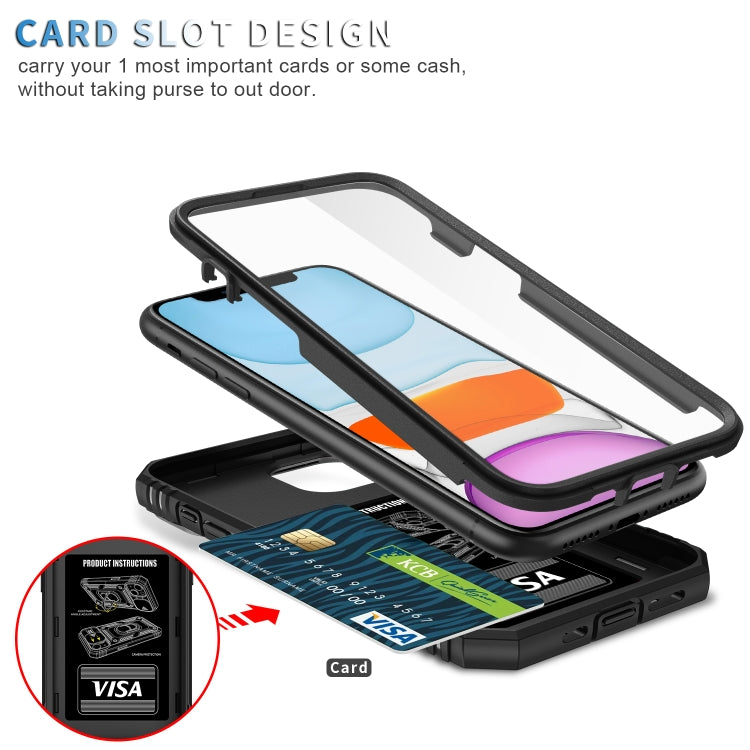 For iPhone 11 Sliding Camera Cover Design TPU + PC Protective Case with 360 Degree Rotating Holder & Card Slot