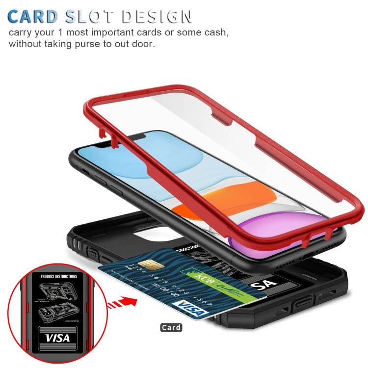 For iPhone 11 Sliding Camera Cover Design TPU + PC Protective Case with 360 Degree Rotating Holder & Card Slot