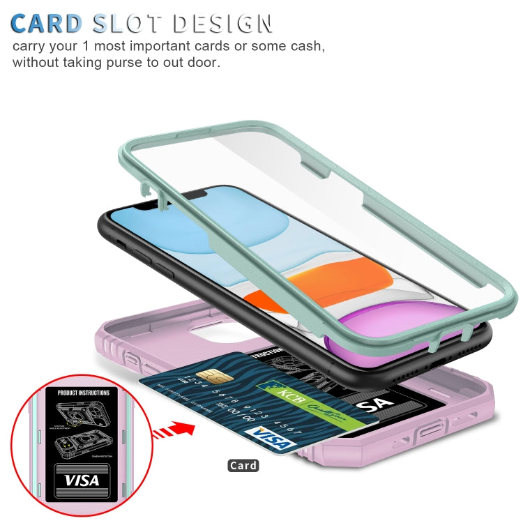 For iPhone 11 Sliding Camera Cover Design TPU + PC Protective Case with 360 Degree Rotating Holder & Card Slot