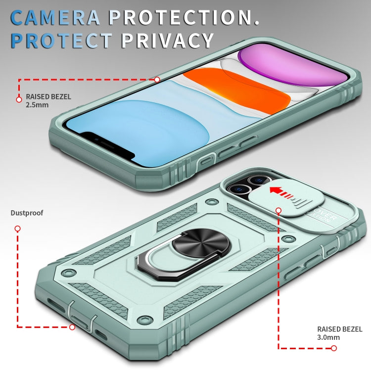 For iPhone 11 Sliding Camera Cover Design TPU + PC Protective Case with 360 Degree Rotating Holder & Card Slot