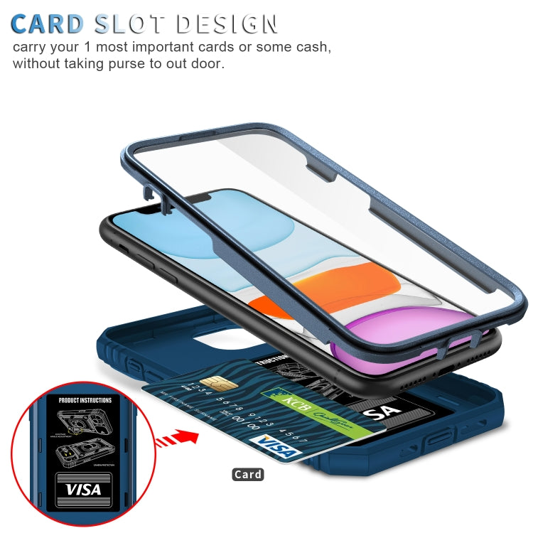 For iPhone 11 Sliding Camera Cover Design TPU + PC Protective Case with 360 Degree Rotating Holder & Card Slot