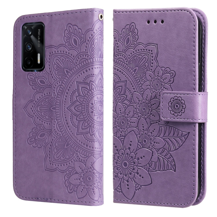 For OPPO Realme GT Master / Realme Q3 Pro 7-petal Flowers Embossing Pattern Horizontal Flip PU Leather Case with Holder & Card Slots & Wallet & Photo Frame