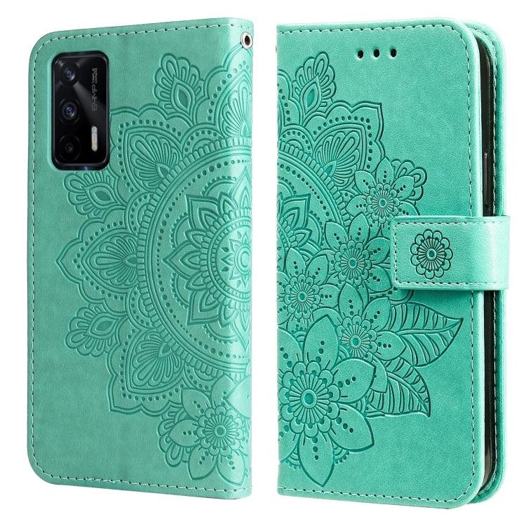 For OPPO Realme GT Master / Realme Q3 Pro 7-petal Flowers Embossing Pattern Horizontal Flip PU Leather Case with Holder & Card Slots & Wallet & Photo Frame