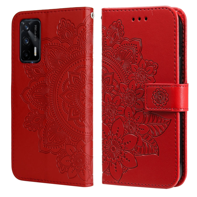 For OPPO Realme GT Master / Realme Q3 Pro 7-petal Flowers Embossing Pattern Horizontal Flip PU Leather Case with Holder & Card Slots & Wallet & Photo Frame