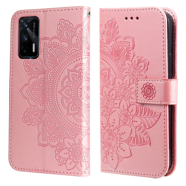 For OPPO Realme GT Master / Realme Q3 Pro 7-petal Flowers Embossing Pattern Horizontal Flip PU Leather Case with Holder & Card Slots & Wallet & Photo Frame