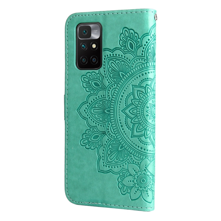 For Xiaomi Redmi 10 7-petal Flowers Embossing Pattern Horizontal Flip PU Leather Case with Holder & Card Slots & Wallet & Photo Frame