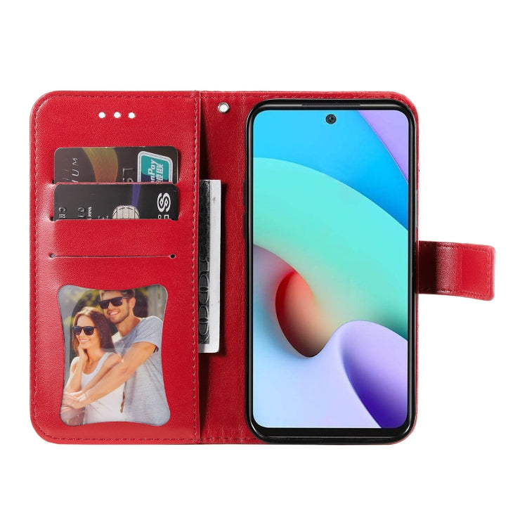 For Xiaomi Redmi 10 7-petal Flowers Embossing Pattern Horizontal Flip PU Leather Case with Holder & Card Slots & Wallet & Photo Frame