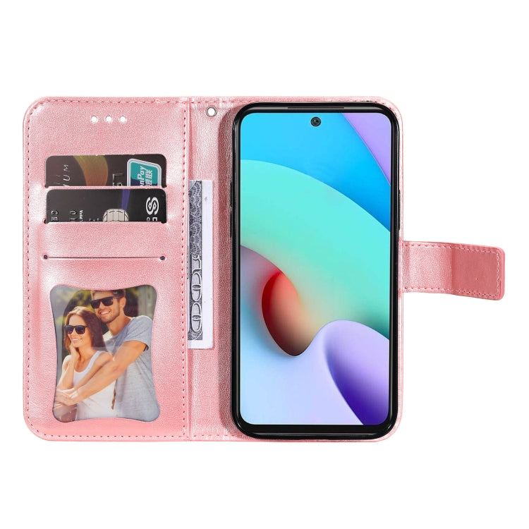 For Xiaomi Redmi 10 7-petal Flowers Embossing Pattern Horizontal Flip PU Leather Case with Holder & Card Slots & Wallet & Photo Frame