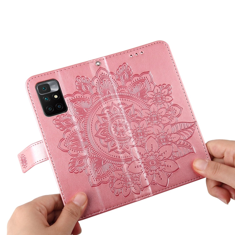 For Xiaomi Redmi 10 7-petal Flowers Embossing Pattern Horizontal Flip PU Leather Case with Holder & Card Slots & Wallet & Photo Frame