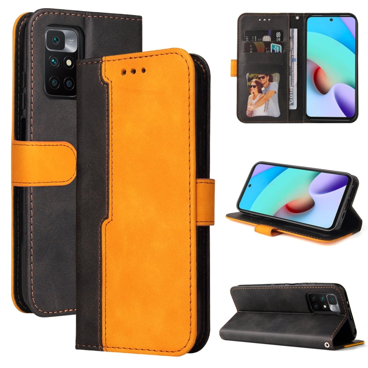 For Xiaomi Redmi 10 Business Stitching-Color Horizontal Flip PU Leather Case with Holder & Card Slots & Photo Frame