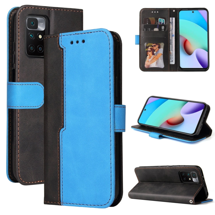 For Xiaomi Redmi 10 Business Stitching-Color Horizontal Flip PU Leather Case with Holder & Card Slots & Photo Frame